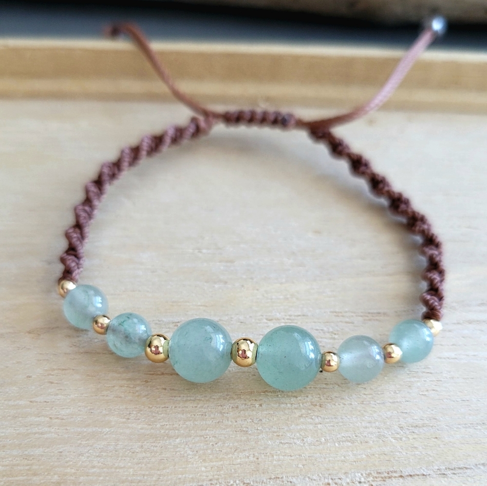 Handmade Beaded Crystal Macrame Bracelet - Picture 3 of 6